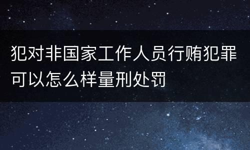 犯对非国家工作人员行贿犯罪可以怎么样量刑处罚