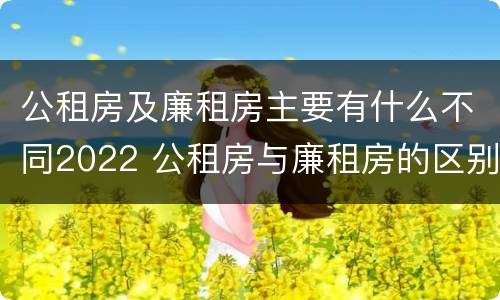 公租房及廉租房主要有什么不同2022 公租房与廉租房的区别都在此,别再搞错了!