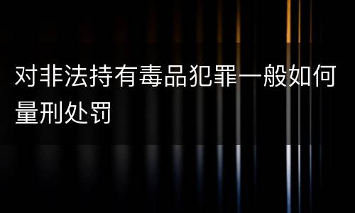对非法持有毒品犯罪一般如何量刑处罚