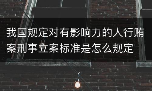 我国规定对有影响力的人行贿案刑事立案标准是怎么规定
