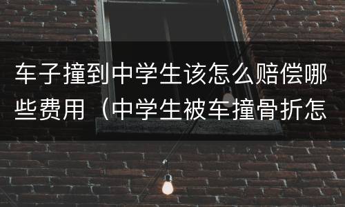 车子撞到中学生该怎么赔偿哪些费用（中学生被车撞骨折怎么理赔）