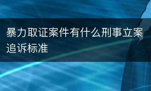 暴力取证案件有什么刑事立案追诉标准