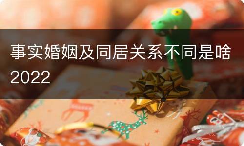 事实婚姻及同居关系不同是啥2022