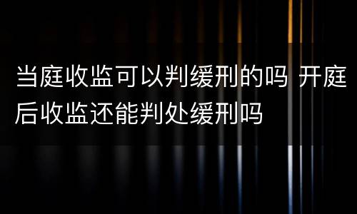 当庭收监可以判缓刑的吗 开庭后收监还能判处缓刑吗