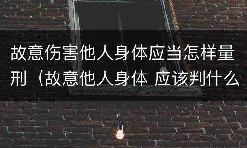 故意伤害他人身体应当怎样量刑（故意他人身体 应该判什么刑）