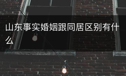 山东事实婚姻跟同居区别有什么