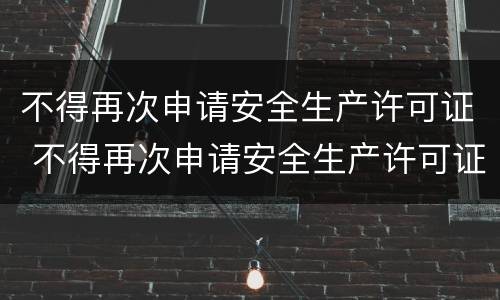 不得再次申请安全生产许可证 不得再次申请安全生产许可证的条件