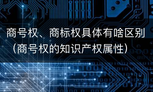 商号权、商标权具体有啥区别（商号权的知识产权属性）