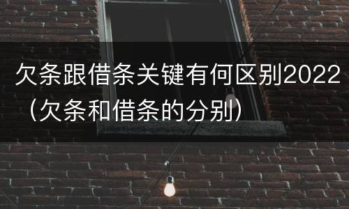 欠条跟借条关键有何区别2022（欠条和借条的分别）