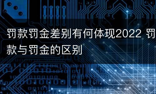 罚款罚金差别有何体现2022 罚款与罚金的区别