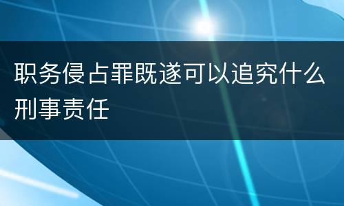 职务侵占罪既遂可以追究什么刑事责任
