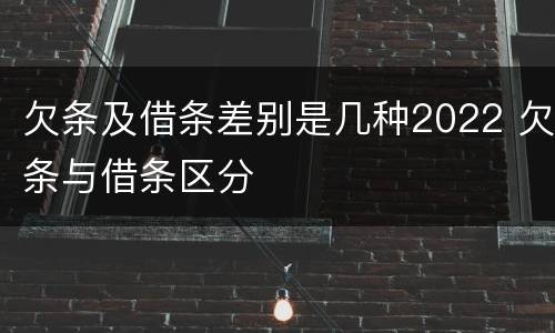 欠条及借条差别是几种2022 欠条与借条区分