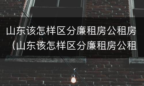 山东该怎样区分廉租房公租房（山东该怎样区分廉租房公租房呢）