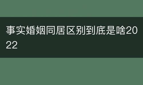 事实婚姻同居区别到底是啥2022