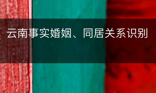 云南事实婚姻、同居关系识别