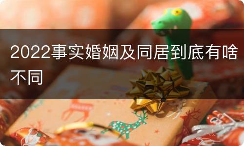 2022事实婚姻及同居到底有啥不同
