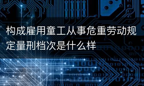 构成雇用童工从事危重劳动规定量刑档次是什么样