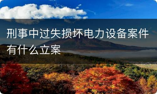 刑事中过失损坏电力设备案件有什么立案