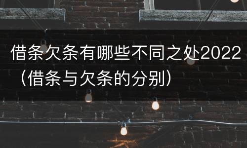 借条欠条有哪些不同之处2022（借条与欠条的分别）