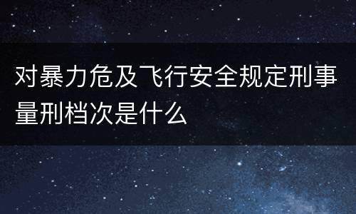 对暴力危及飞行安全规定刑事量刑档次是什么