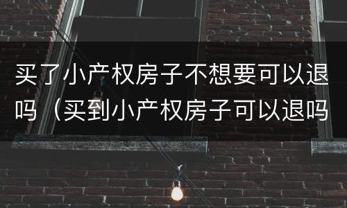 买了小产权房子不想要可以退吗（买到小产权房子可以退吗）