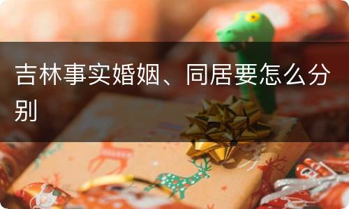 吉林事实婚姻、同居要怎么分别