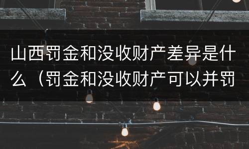 山西罚金和没收财产差异是什么（罚金和没收财产可以并罚吗）