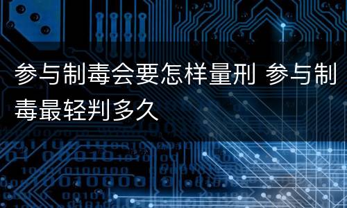 参与制毒会要怎样量刑 参与制毒最轻判多久