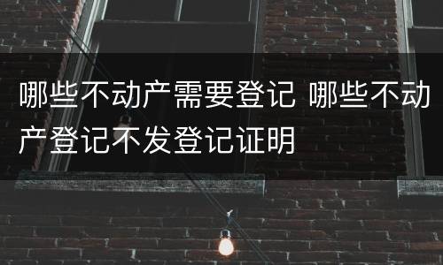 哪些不动产需要登记 哪些不动产登记不发登记证明