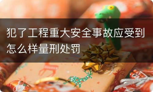 犯了工程重大安全事故应受到怎么样量刑处罚