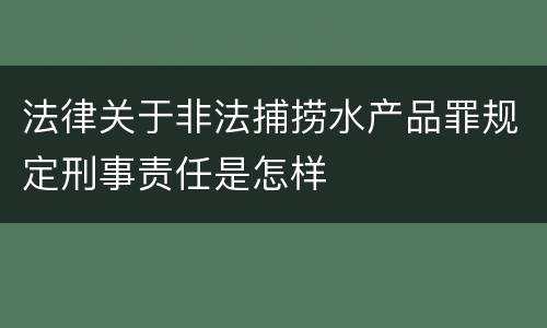 法律关于非法捕捞水产品罪规定刑事责任是怎样