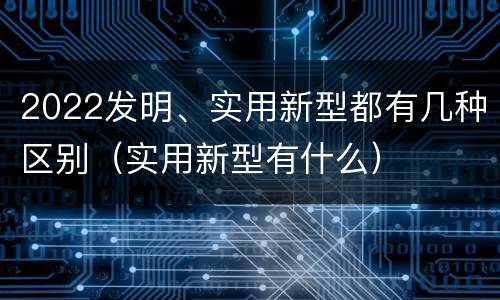 2022发明、实用新型都有几种区别（实用新型有什么）