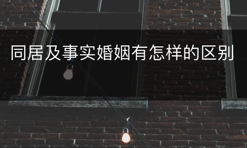 同居及事实婚姻有怎样的区别