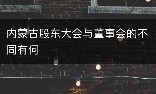 内蒙古股东大会与董事会的不同有何