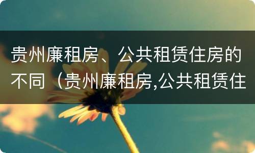 贵州廉租房、公共租赁住房的不同（贵州廉租房,公共租赁住房的不同类型）