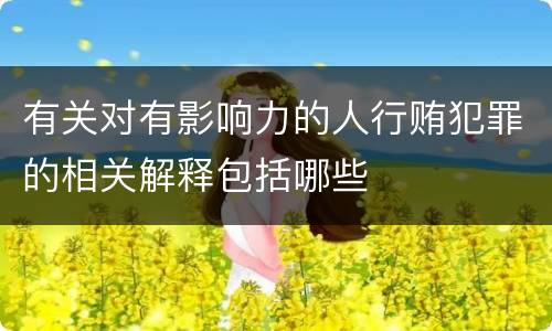 有关对有影响力的人行贿犯罪的相关解释包括哪些