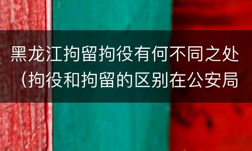 黑龙江拘留拘役有何不同之处（拘役和拘留的区别在公安局）