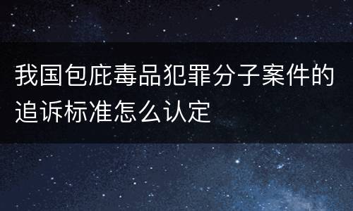 我国包庇毒品犯罪分子案件的追诉标准怎么认定