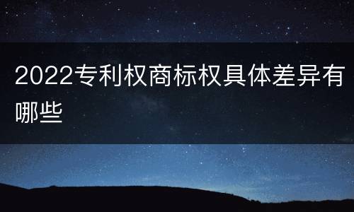 2022专利权商标权具体差异有哪些