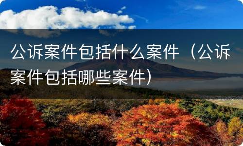 公诉案件包括什么案件（公诉案件包括哪些案件）