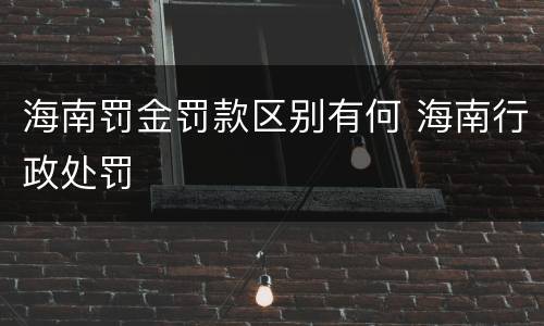 海南罚金罚款区别有何 海南行政处罚