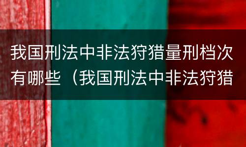 我国刑法中非法狩猎量刑档次有哪些（我国刑法中非法狩猎量刑档次有哪些）