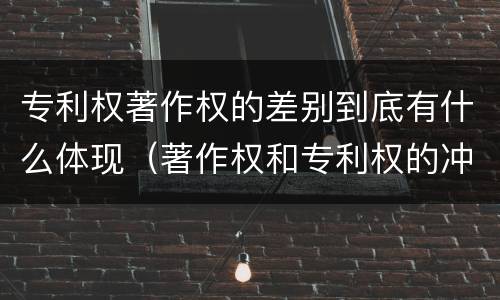 专利权著作权的差别到底有什么体现（著作权和专利权的冲突）