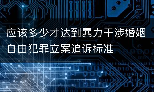 应该多少才达到暴力干涉婚姻自由犯罪立案追诉标准