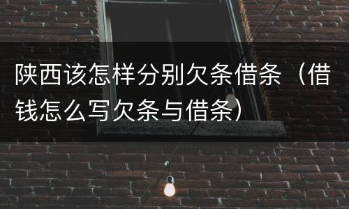 陕西该怎样分别欠条借条（借钱怎么写欠条与借条）