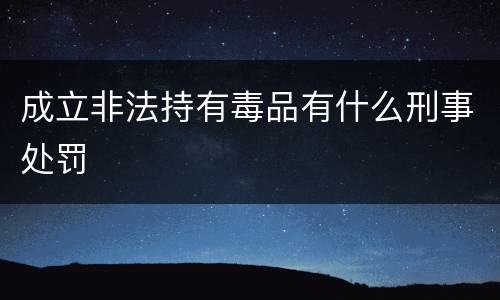 成立非法持有毒品有什么刑事处罚