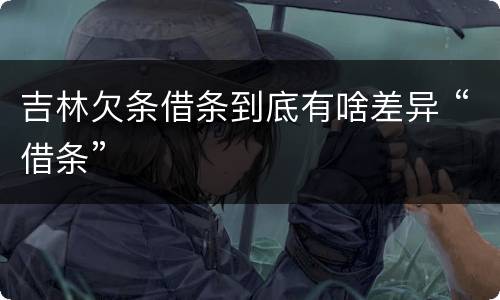 吉林欠条借条到底有啥差异 “借条”