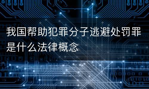 我国帮助犯罪分子逃避处罚罪是什么法律概念