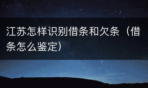 江苏怎样识别借条和欠条（借条怎么鉴定）
