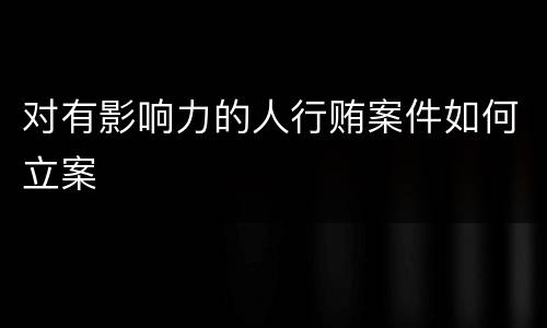 对有影响力的人行贿案件如何立案